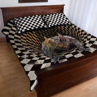 3D Illusion Bat Halloween Quilt Bed Set Horror Style DT05