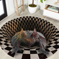 3D Illusion Bat Halloween Round Carpet Horror Style - Wonder Print Shop