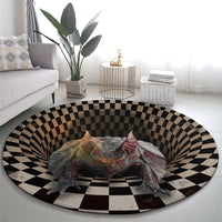 3D Illusion Bat Halloween Round Carpet Horror Style - Wonder Print Shop