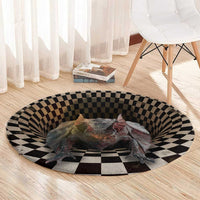 3D Illusion Bat Halloween Round Carpet Horror Style - Wonder Print Shop