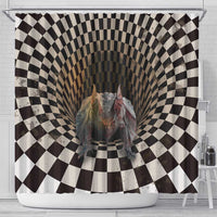 3D Illusion Bat Halloween Shower Curtain Horror Style - Wonder Print Shop