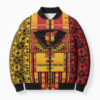 First Bulgarian Empire Bomber Puffer Jacket Slavic Patterns - Wonder Print Shop