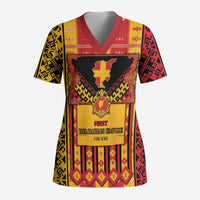 First Bulgarian Empire Scrub Top Slavic Patterns - Wonder Print Shop