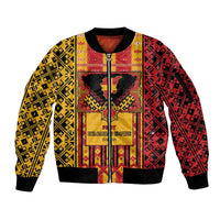 First Bulgarian Empire Sleeve Zip Bomber Jacket Slavic Patterns - Wonder Print Shop