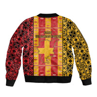 First Bulgarian Empire Sleeve Zip Bomber Jacket Slavic Patterns - Wonder Print Shop