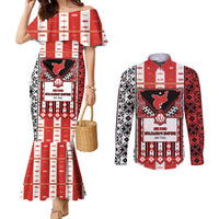 Second Bulgarian Empire Couples Matching Mermaid Dress and Long Sleeve Button Shirt Slavic Patterns - Wonder Print Shop