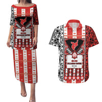 Second Bulgarian Empire Couples Matching Puletasi and Hawaiian Shirt Slavic Patterns - Wonder Print Shop