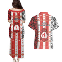 Second Bulgarian Empire Couples Matching Puletasi and Hawaiian Shirt Slavic Patterns - Wonder Print Shop