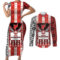 Second Bulgarian Empire Couples Matching Short Sleeve Bodycon Dress and Long Sleeve Button Shirt Slavic Patterns - Wonder Print Shop