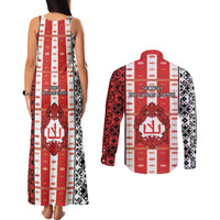 Second Bulgarian Empire Couples Matching Tank Maxi Dress and Long Sleeve Button Shirt Slavic Patterns - Wonder Print Shop