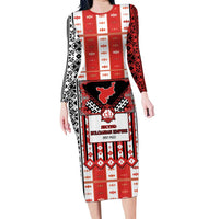 Second Bulgarian Empire Family Matching Long Sleeve Bodycon Dress and Hawaiian Shirt Slavic Patterns - Wonder Print Shop