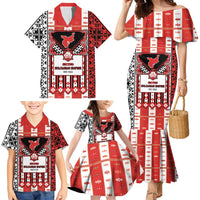 Second Bulgarian Empire Family Matching Mermaid Dress and Hawaiian Shirt Slavic Patterns - Wonder Print Shop