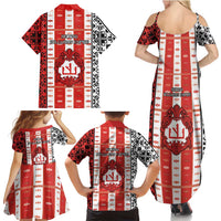 Second Bulgarian Empire Family Matching Summer Maxi Dress and Hawaiian Shirt Slavic Patterns - Wonder Print Shop