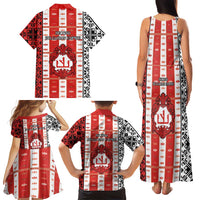 Second Bulgarian Empire Family Matching Tank Maxi Dress and Hawaiian Shirt Slavic Patterns - Wonder Print Shop