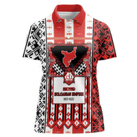 Second Bulgarian Empire Women Polo Shirt Slavic Patterns - Wonder Print Shop