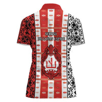 Second Bulgarian Empire Women Polo Shirt Slavic Patterns - Wonder Print Shop