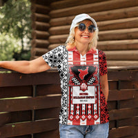 Second Bulgarian Empire Women Polo Shirt Slavic Patterns - Wonder Print Shop