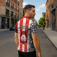 Second Bulgarian Empire Zipper Polo Shirt Slavic Patterns - Wonder Print Shop