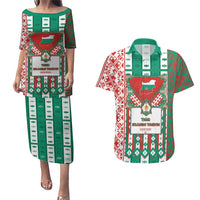 Tsardom Of Bulgaria Couples Matching Puletasi and Hawaiian Shirt Slavic Patterns - Wonder Print Shop