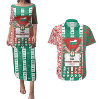 Tsardom Of Bulgaria Couples Matching Puletasi and Hawaiian Shirt Slavic Patterns - Wonder Print Shop