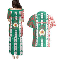 Tsardom Of Bulgaria Couples Matching Puletasi and Hawaiian Shirt Slavic Patterns - Wonder Print Shop