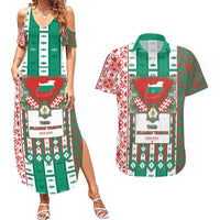 Tsardom Of Bulgaria Couples Matching Summer Maxi Dress and Hawaiian Shirt Slavic Patterns - Wonder Print Shop