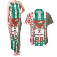 Tsardom Of Bulgaria Couples Matching Tank Maxi Dress and Hawaiian Shirt Slavic Patterns - Wonder Print Shop