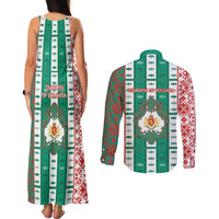 Tsardom Of Bulgaria Couples Matching Tank Maxi Dress and Long Sleeve Button Shirt Slavic Patterns - Wonder Print Shop