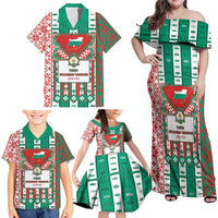 Tsardom Of Bulgaria Family Matching Off Shoulder Maxi Dress and Hawaiian Shirt Slavic Patterns - Wonder Print Shop