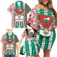 Tsardom Of Bulgaria Family Matching Off Shoulder Short Dress and Hawaiian Shirt Slavic Patterns - Wonder Print Shop
