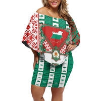 Tsardom Of Bulgaria Family Matching Off Shoulder Short Dress and Hawaiian Shirt Slavic Patterns - Wonder Print Shop