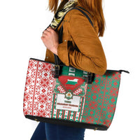 Tsardom Of Bulgaria Leather Tote Bag Slavic Patterns - Wonder Print Shop