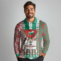 Tsardom Of Bulgaria Long Sleeve Polo Shirt Slavic Patterns - Wonder Print Shop