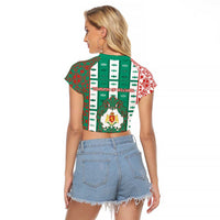 Tsardom Of Bulgaria Raglan Cropped T Shirt Slavic Patterns - Wonder Print Shop