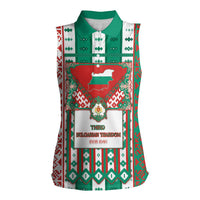 Tsardom Of Bulgaria Women Sleeveless Polo Shirt Slavic Patterns - Wonder Print Shop