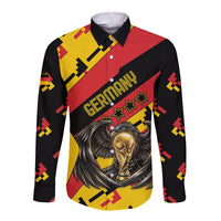 Custom Germany Football Long Sleeve Button Shirt Majestic Eagle And Gold Trophy Unique Style