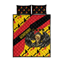 Germany Football Quilt Bed Set Majestic Eagle And Gold Trophy Unique Style