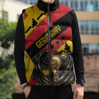 Custom Germany Football Sleeveless Puffer Jacket Majestic Eagle And Gold Trophy Unique Style