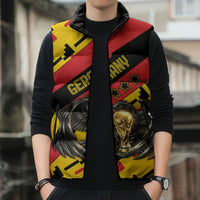 Custom Germany Football Sleeveless Puffer Jacket Majestic Eagle And Gold Trophy Unique Style