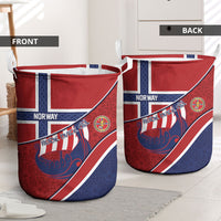 Norway Football Laundry Basket Viking Ship Nordic Patterns
