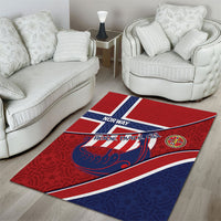 Norway Football Area Rug Viking Ship Nordic Patterns
