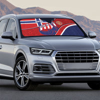 Norway Football Auto Sun Shade Viking Ship Nordic Patterns