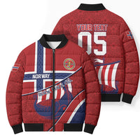 Custom Norway Football Bomber Puffer Jacket Viking Ship Nordic Patterns