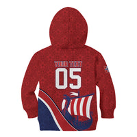 Custom Norway Football Kid Hoodie Viking Ship Nordic Patterns