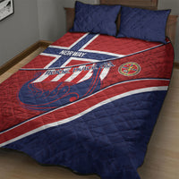 Norway Football Quilt Bed Set Viking Ship Nordic Patterns