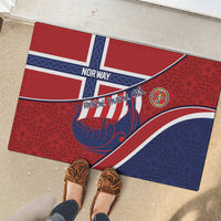 Norway Football Rubber Doormat Viking Ship Nordic Patterns