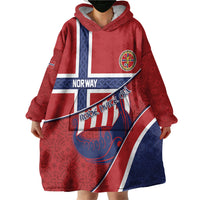Custom Norway Football Wearable Blanket Hoodie Viking Ship Nordic Patterns