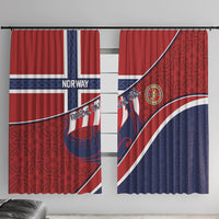 Norway Football Window Curtain Viking Ship Nordic Patterns