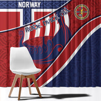 Norway Football Window Curtain Viking Ship Nordic Patterns