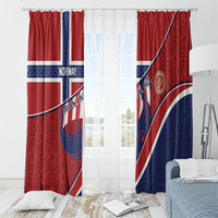 Norway Football Window Curtain Viking Ship Nordic Patterns
